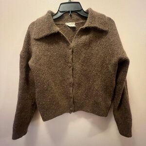 Brown button up sweater
